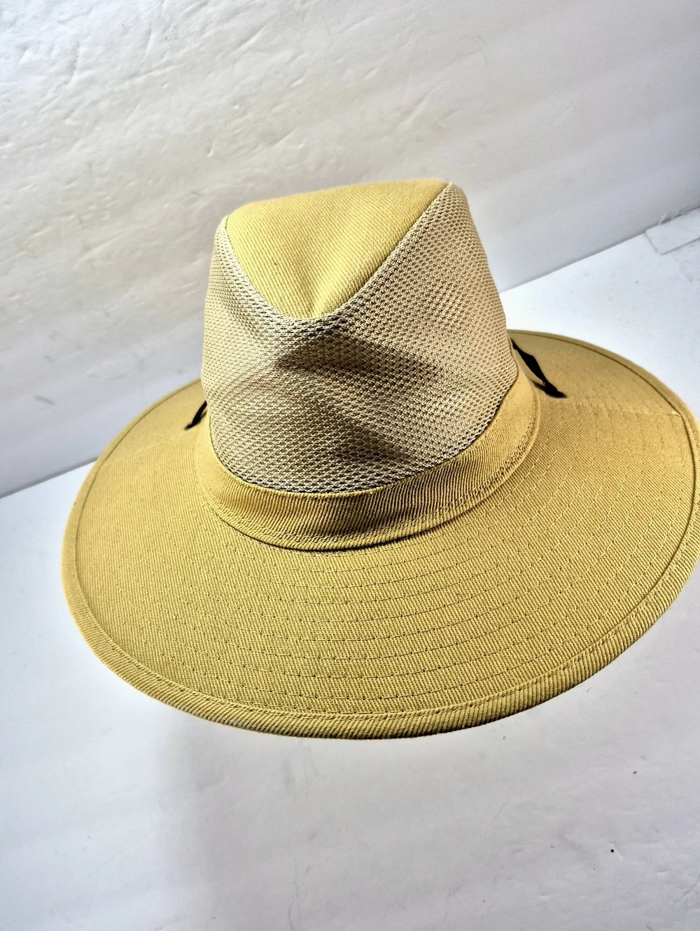 NWOT Dorfman Hat Co. Khaki Mesh Crown Safari Sun Hat Unisex Packable Travel